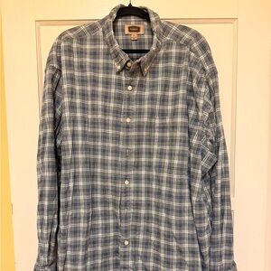 The Foundry Supply Co. Gray and White Plaid Button Down Shirt